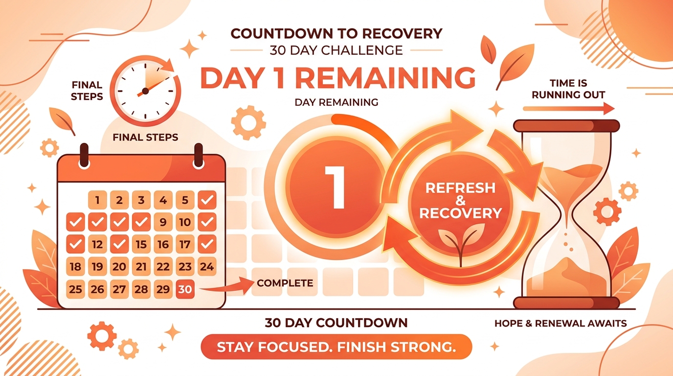 Instagram account recovery 30-day countdown timer illustration